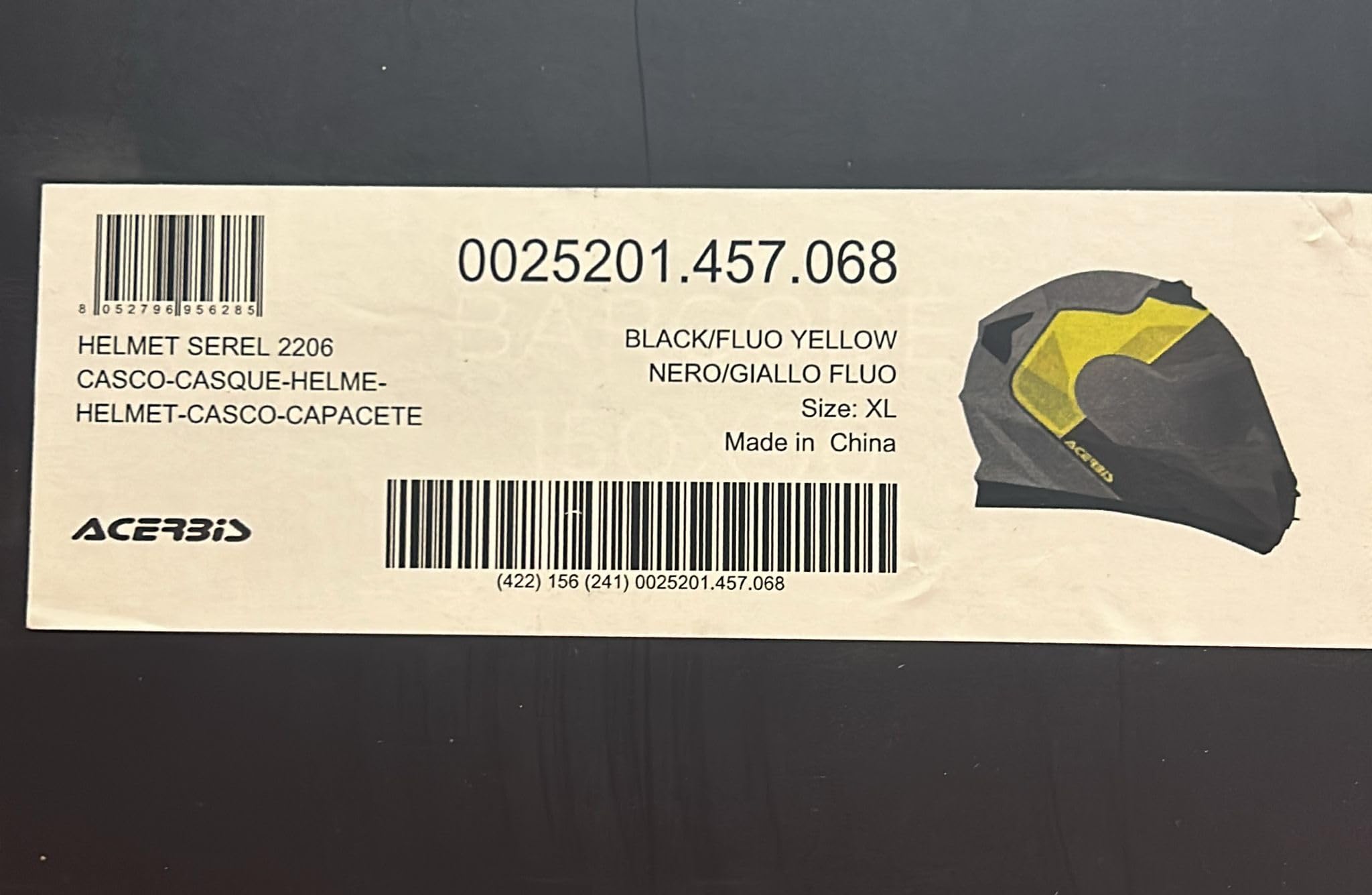 ACERBIS CASCO SEREL 2206 NERO/GIALLO FLUO XL