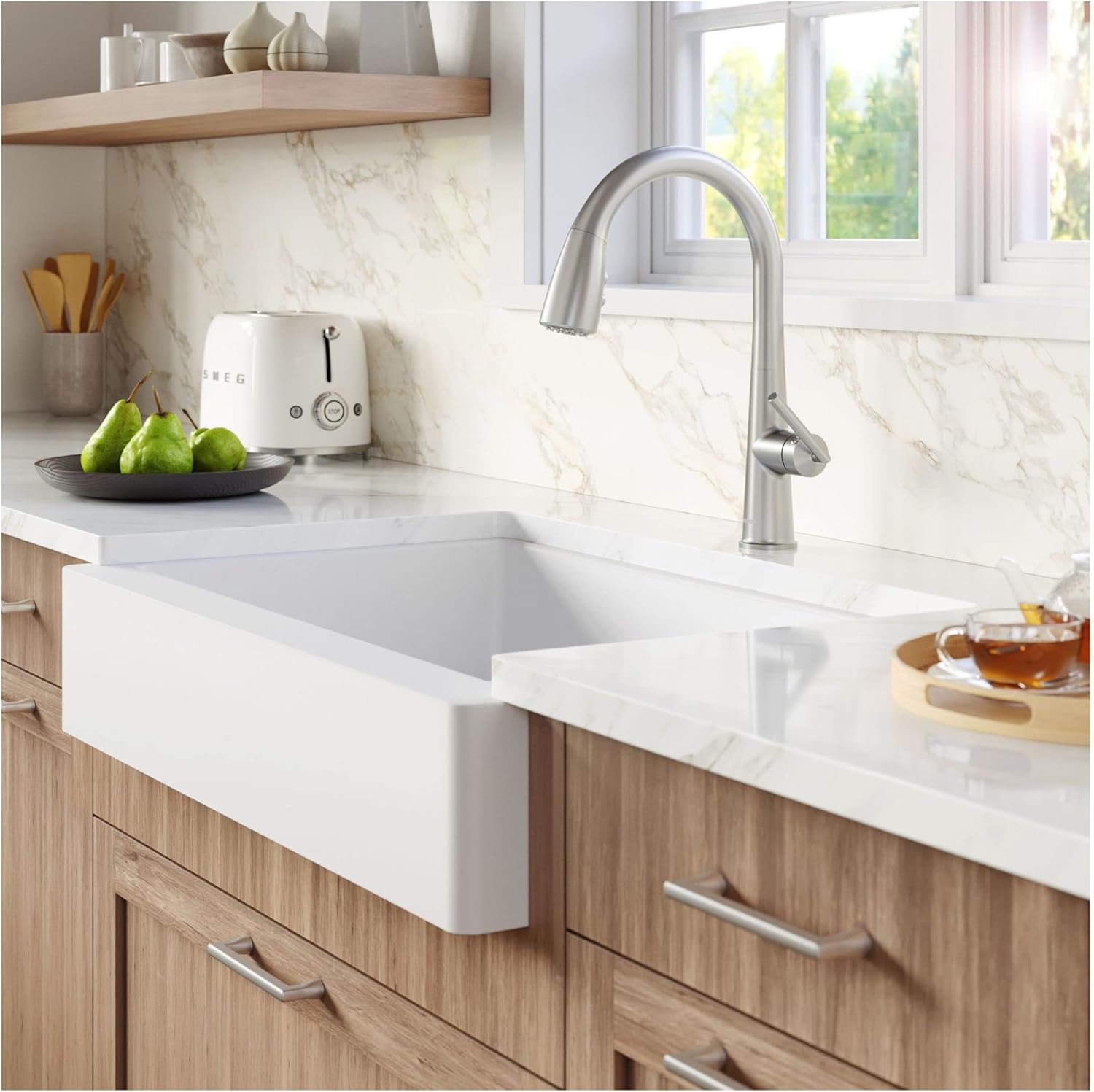 Karran Kentland One-Handle Pull Down Dual Function Sprayer Kitchen Faucet in Matte Black