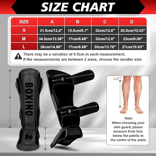 Miniatura 2 de Espinilleras de kickboxing Muay Thai con guantes de boxeo de 16 onzas, protectores de piernas ajustables con protección en el empeine Espinilleras