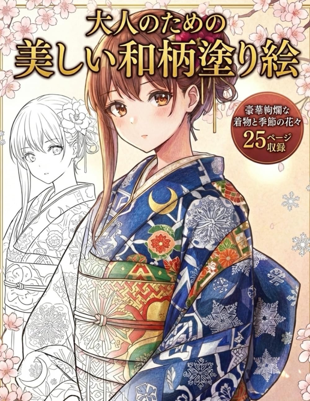 大人のための美しい和柄塗り絵