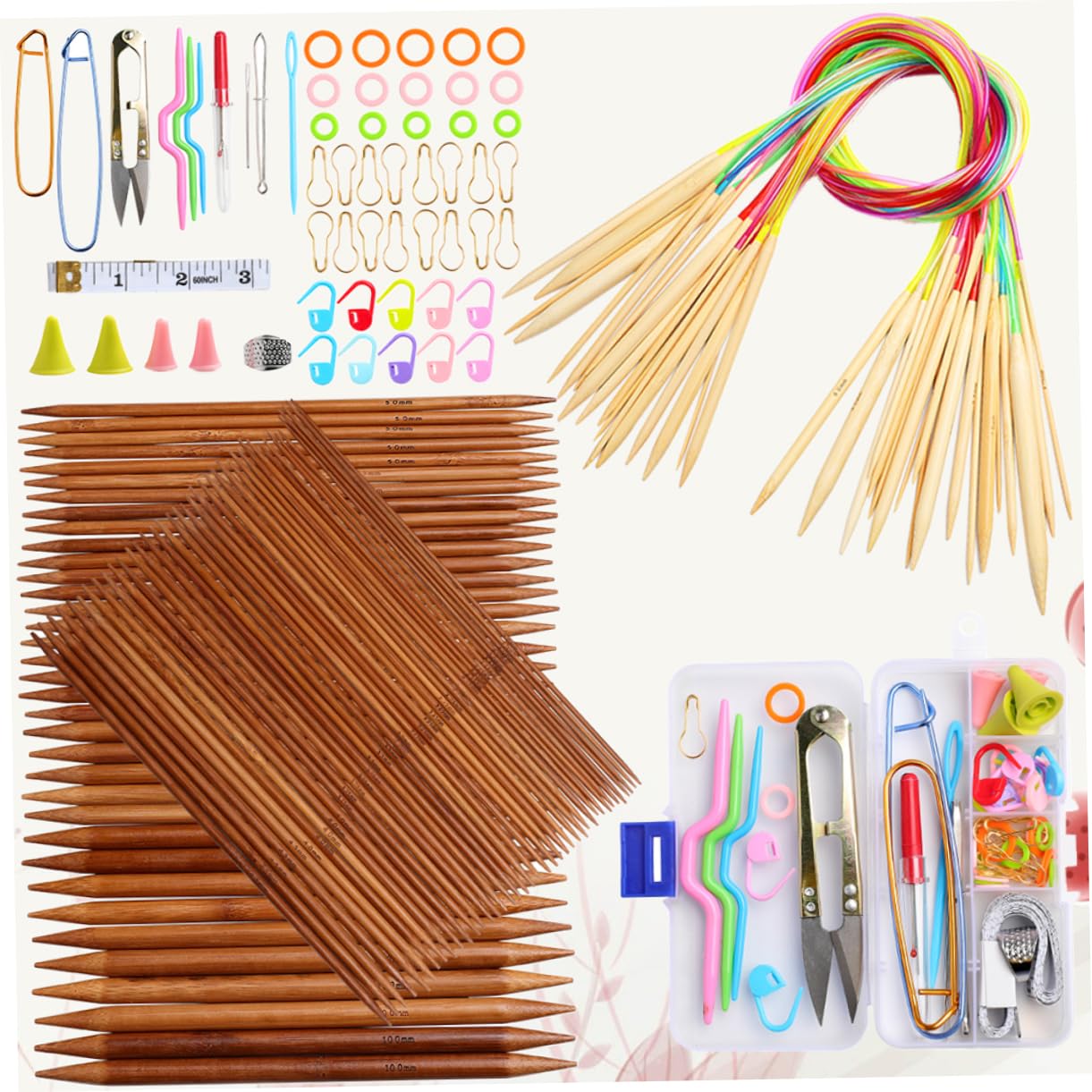 STOBOK Agujas Circulares De Bambú Agujas De Tejer Para Suéteres Accesorios De Tejer Para Manualidades Casa