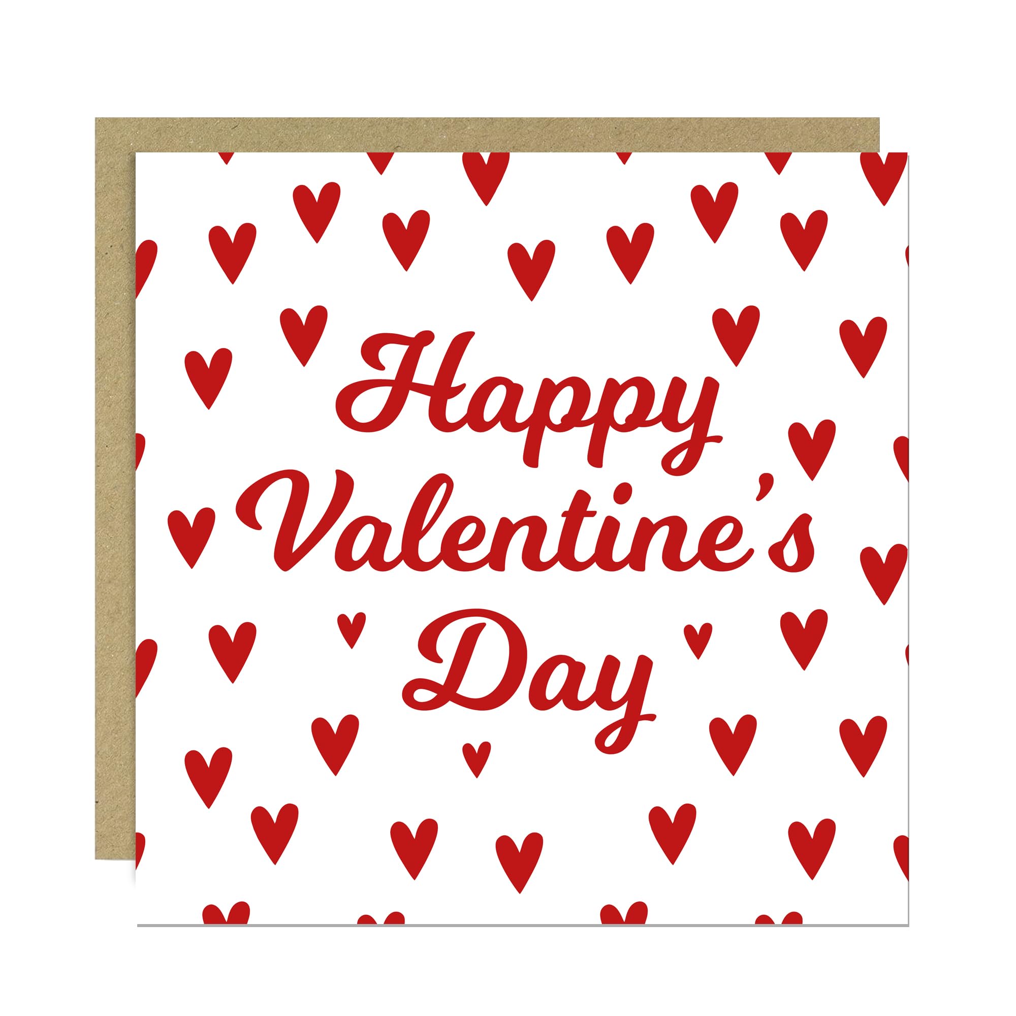 RED OCEAN Cute Valentines Card for Her Him, Red Hearts Valentine's Day Card For Husband Wife Boyfiend Girlfriend, With Kraft Envelope