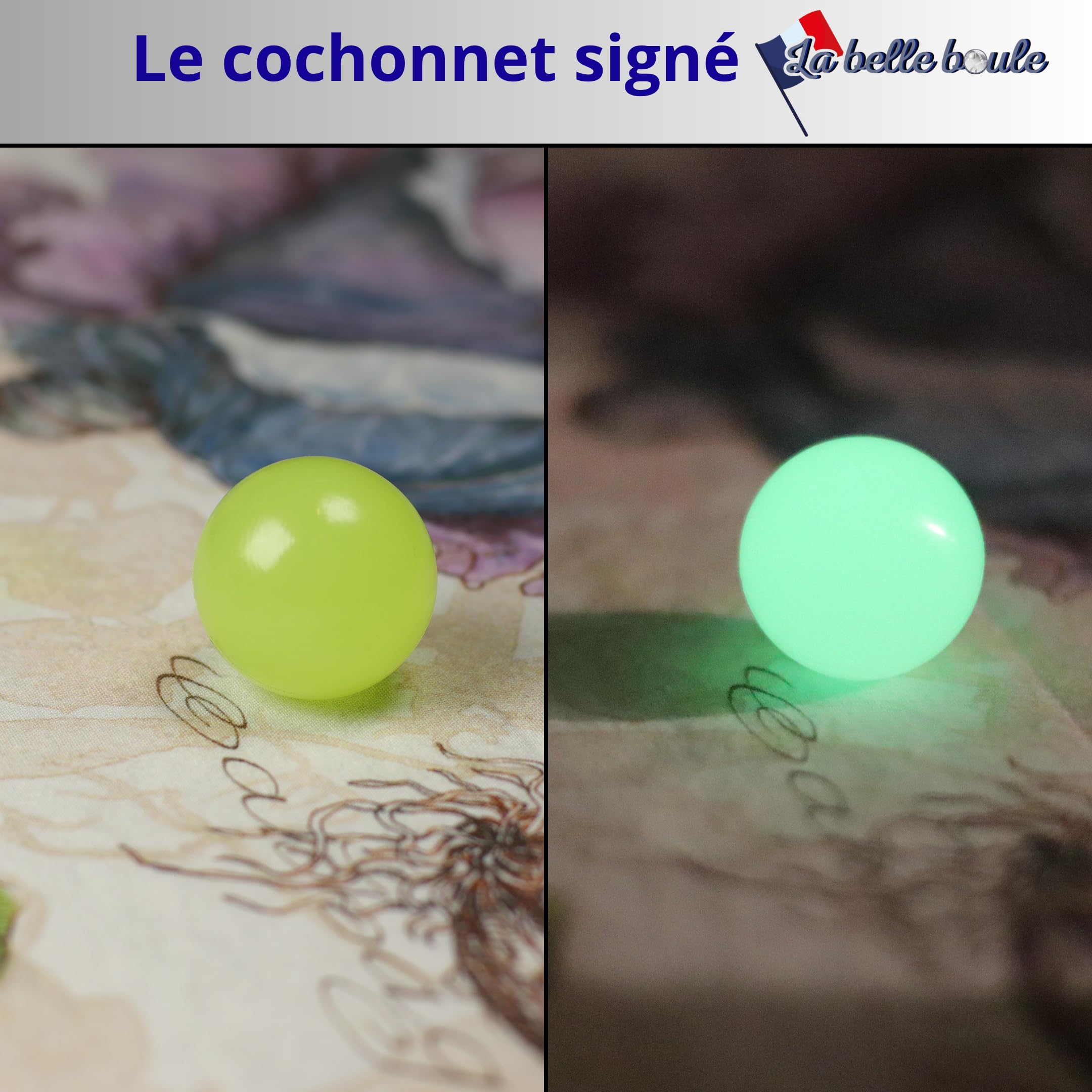 La belle boule® | 3 Cochonnets fluorescents en Résine Haute Visibilité pour Pétanque + Pochette – Boule de Pétanque, Cochonnet Lumineux, Accessoire Pétanque Intérieur ou Extérieur
