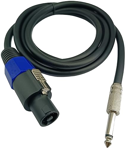Miniatura 7 de MTUERANC Cable Speakon a 14 de altavoz mono, 0.250 in (14 de pulgada), enchufe TS mono macho a Speakon macho adaptador de audio para altavoz DJPA
