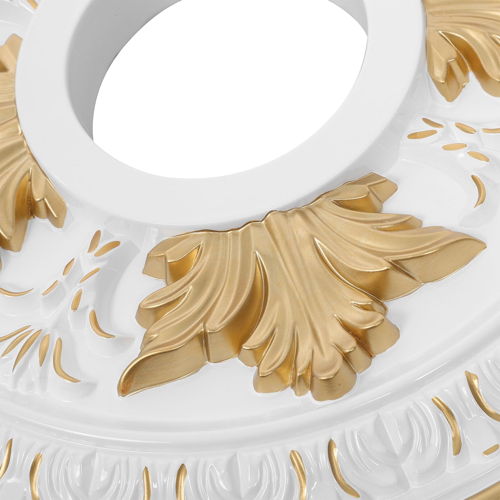 Toddmomy Anello decorativo per soffitto a medaglione - Cornice decorativa effetto gesso - Piastra rotonda bianca per apparecchi di illuminazione, nasconde le imperfezioni, diametro interno 4,3" e