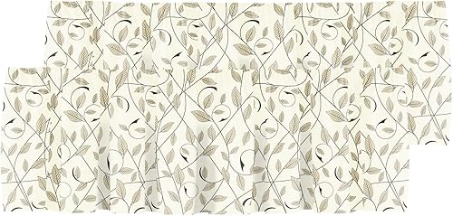 Cenefa de cortina corta con bolsillo para cortinero con patrón de hojas de hiedra vintage, para decoración de cocina, dormitorio, 52 x 18 pulgadas,