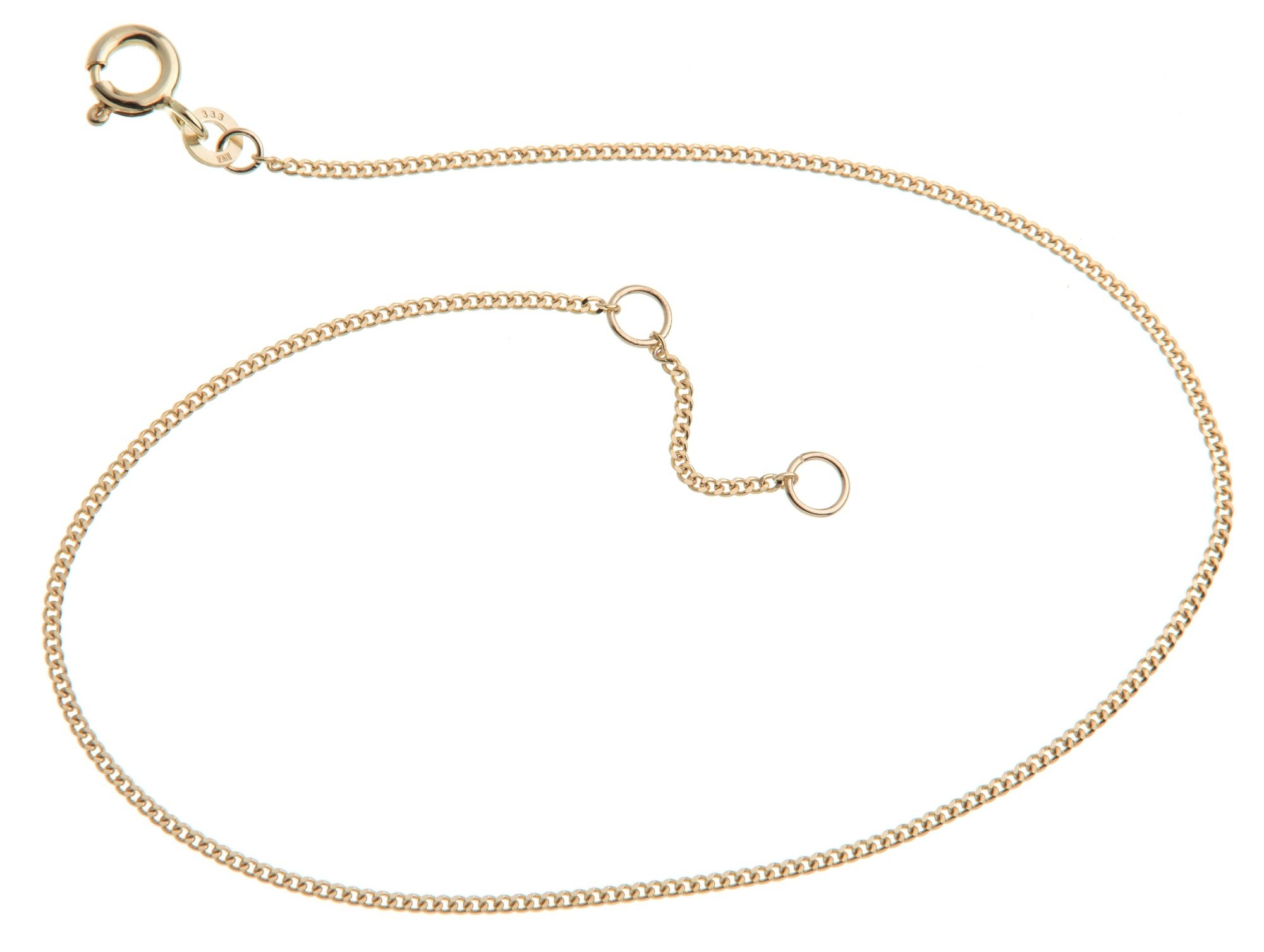 Silberketten-Store Fußkette Panzer - 1,2mm Breite - Länge wählbar 23-30cm - echt 333 Gold