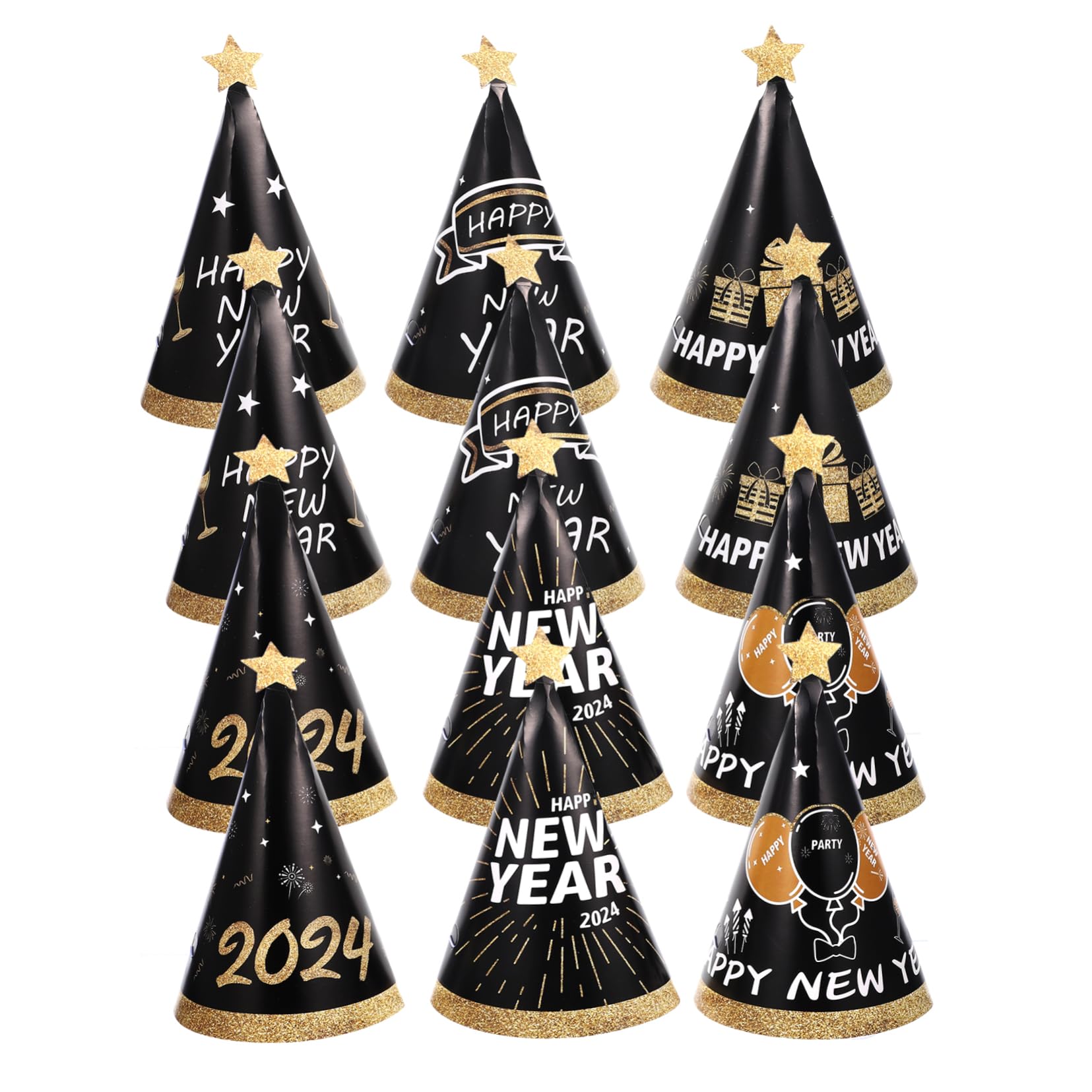 MAGICLULU 60 Stck Teiliges Neujahrs Partyhüte aus Papier Leichte Kleine Partyhüte für Silvester Dekorative Happy Year Hüte als Foto Requisiten und Partyzubehör für Erwachsene
