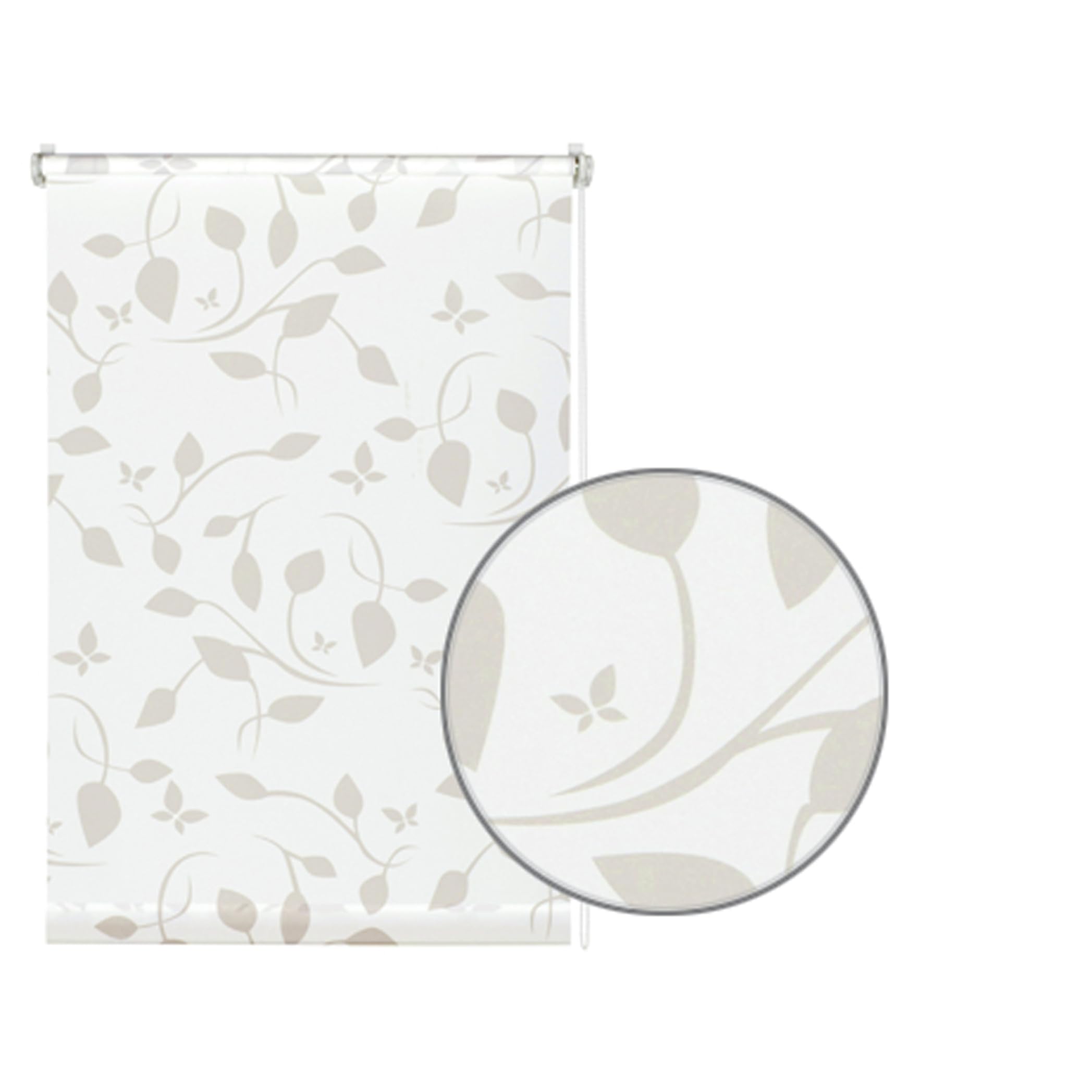 Gardinia Easyfix Tenda a Rullo con Morsetto di Fissaggio o Adesiva, Tessuto, Bianco/Naturale, 120x150