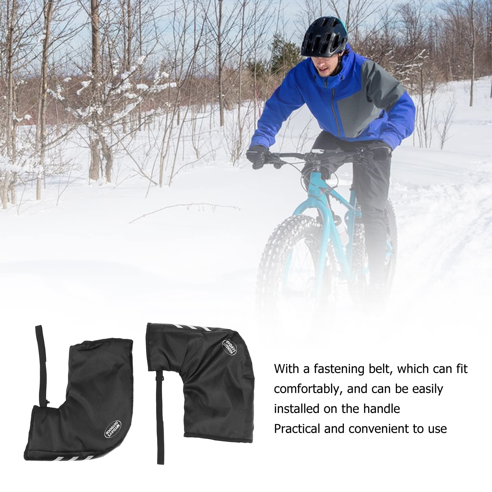 1 par de Guantes para Manillar de Bicicleta, Impermeables, Reflectantes, cálidos para Manos, Cubierta térmica de Invierno, Protector de Mano para Manillar de Bicicleta