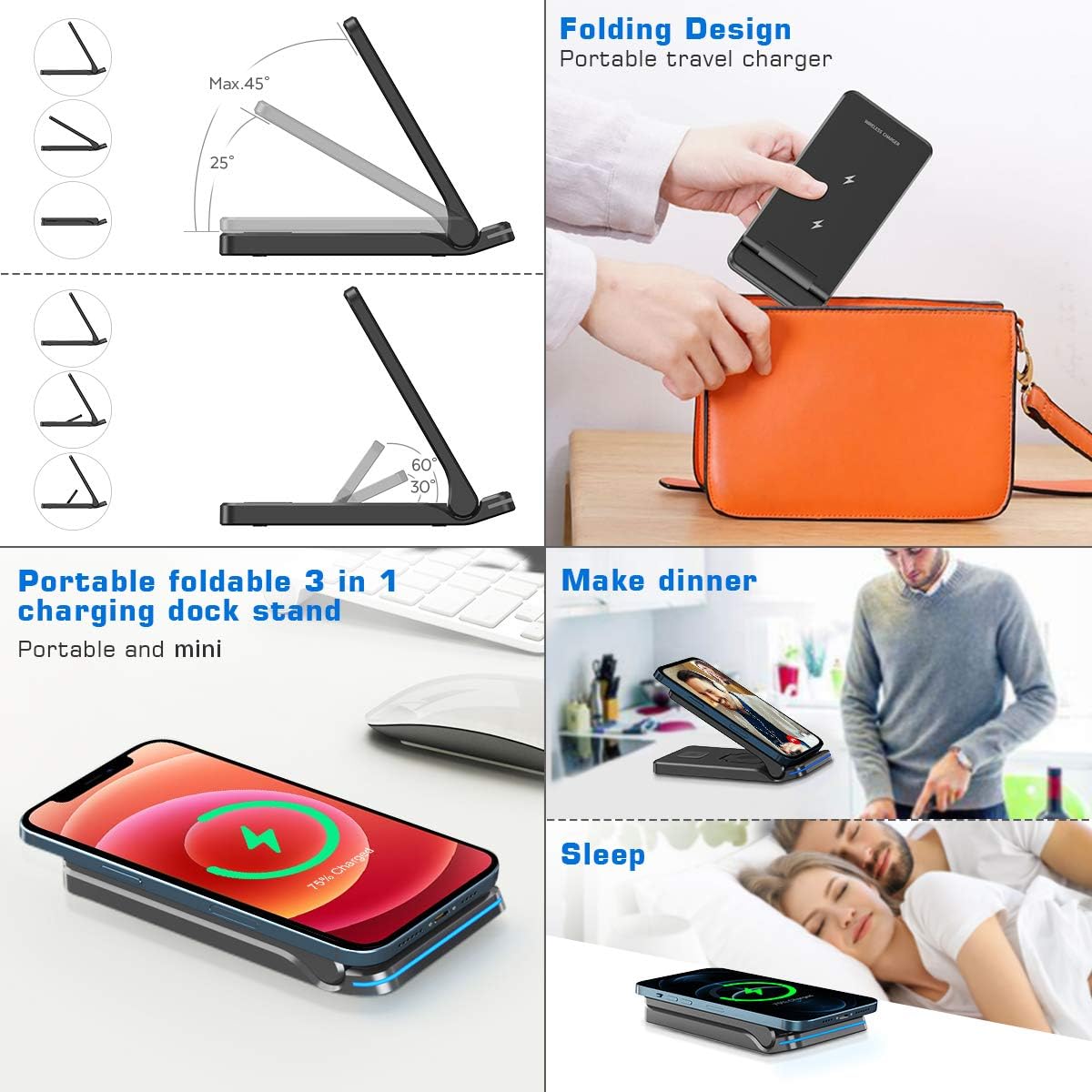 Wееklу Tор Sаlе FEIKU Portable Wireless Charger, Foldable 3 in 1 15W Fast Charging Station, Compatible for iphone13/13pro/ 12 Mini/12/12 Pro/12 Pro Max/11/X/XS and iWatch 6 5 4 3 2 1 Airpods 3 2 1(with QC3.0 Adapter Flаѕh Dеаlѕ - 60% оƒƒ FEIKU Portable Wireless Charger, Foldable 3 in 1 15W Fast Charging Station, Compatible for iphone13/13pro/ 12 Mini/12/12 Pro/12 Pro Max/11/X/XS and iWatch 6 5 4 3 2 1 Airpods 3 2 1(with QC3.0 Adapter