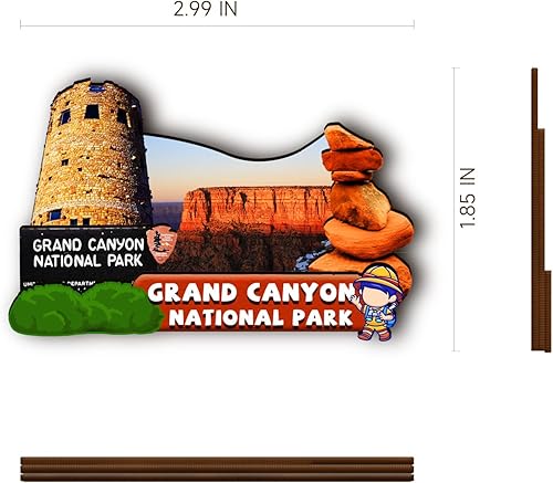 Miniatura 3 de Imán de madera del Parque Nacional del Gran Cañón de Estados Unidos, imanes 3D para nevera, recuerdos coleccionables, decoración hecha a mano,