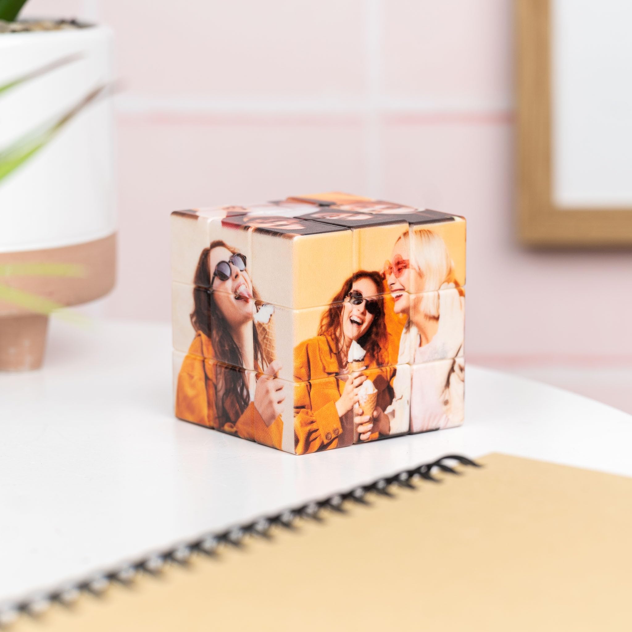 Wanapix | Cubo de Velocidad Personalizado 3x3 | Cubo de Lógica Giratorio con 6 Fotos | Impresión Directa sobre Cada Cara