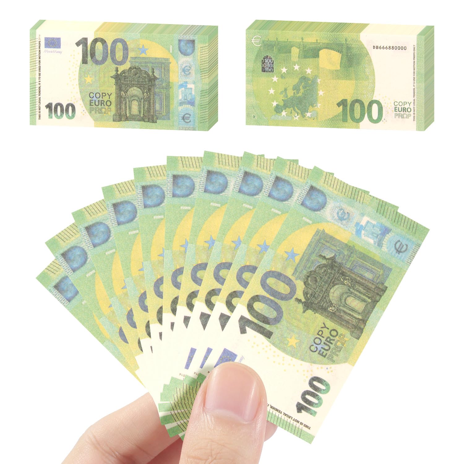 Mecool 2.40 x 1.26" 100 Pcs €100 Euros Bills Pretend Cash