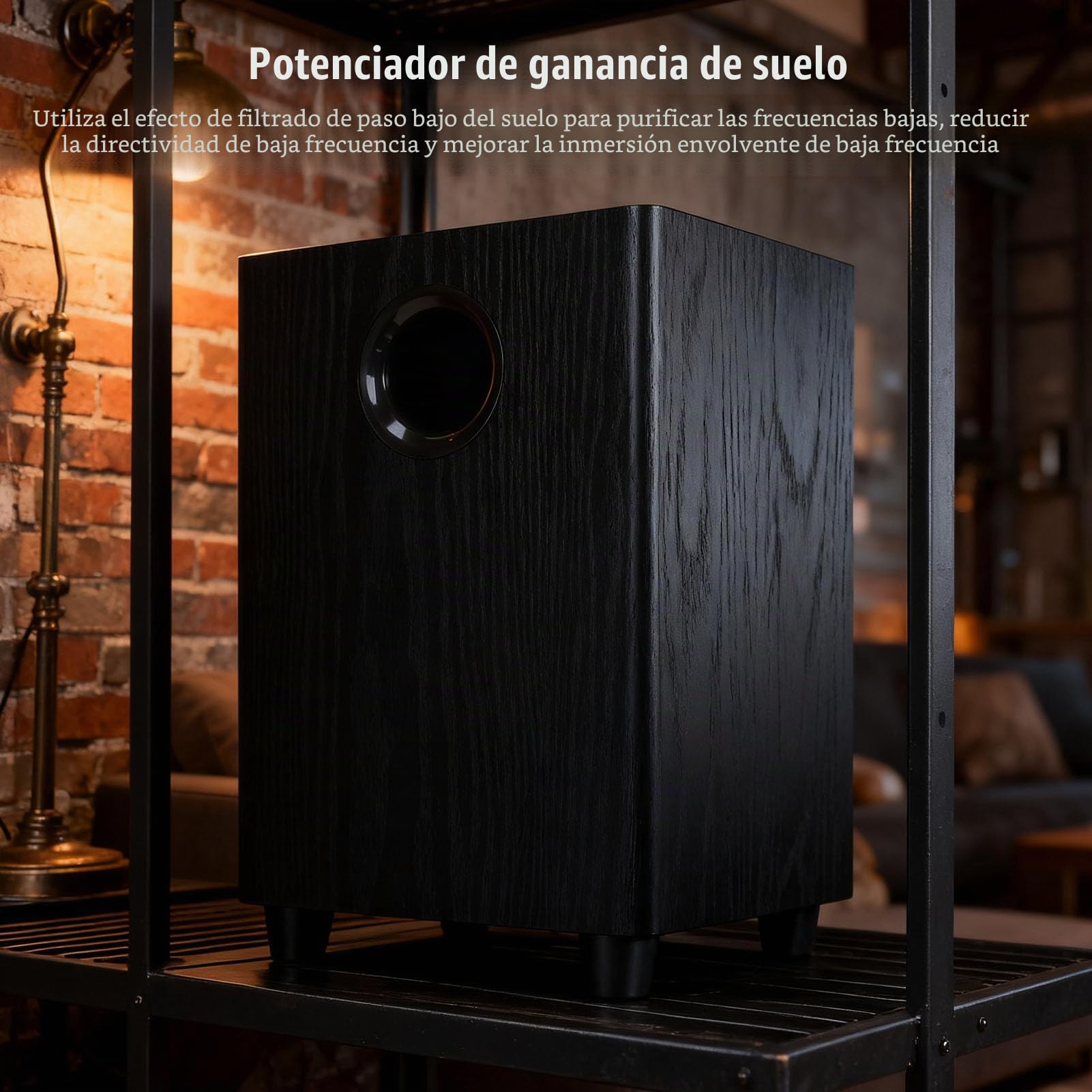 Subwoofer Activo de 6,5 Pulgadas, Altavoz de Graves Pasivo de 100 W con Graves Profundos para Cine en Casa y TV, Plug and Play, Audio Compacto para el Hogar