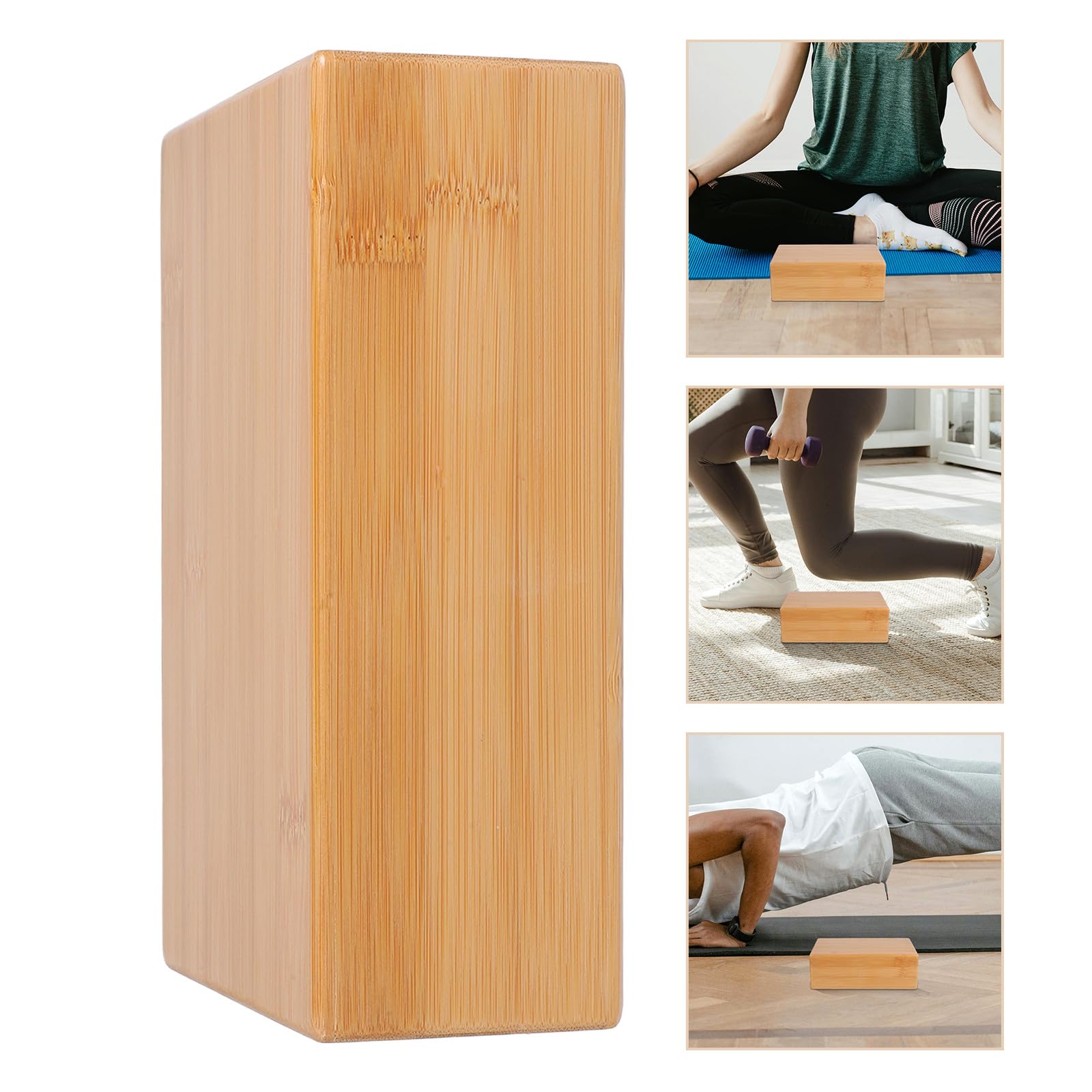 YARNOW Natürlicher Yoga-Block, Holzstück, hochdichte, rutschfeste Übung, Pilates, Meditation, Balance-Training, Hilfe für Heimfitness