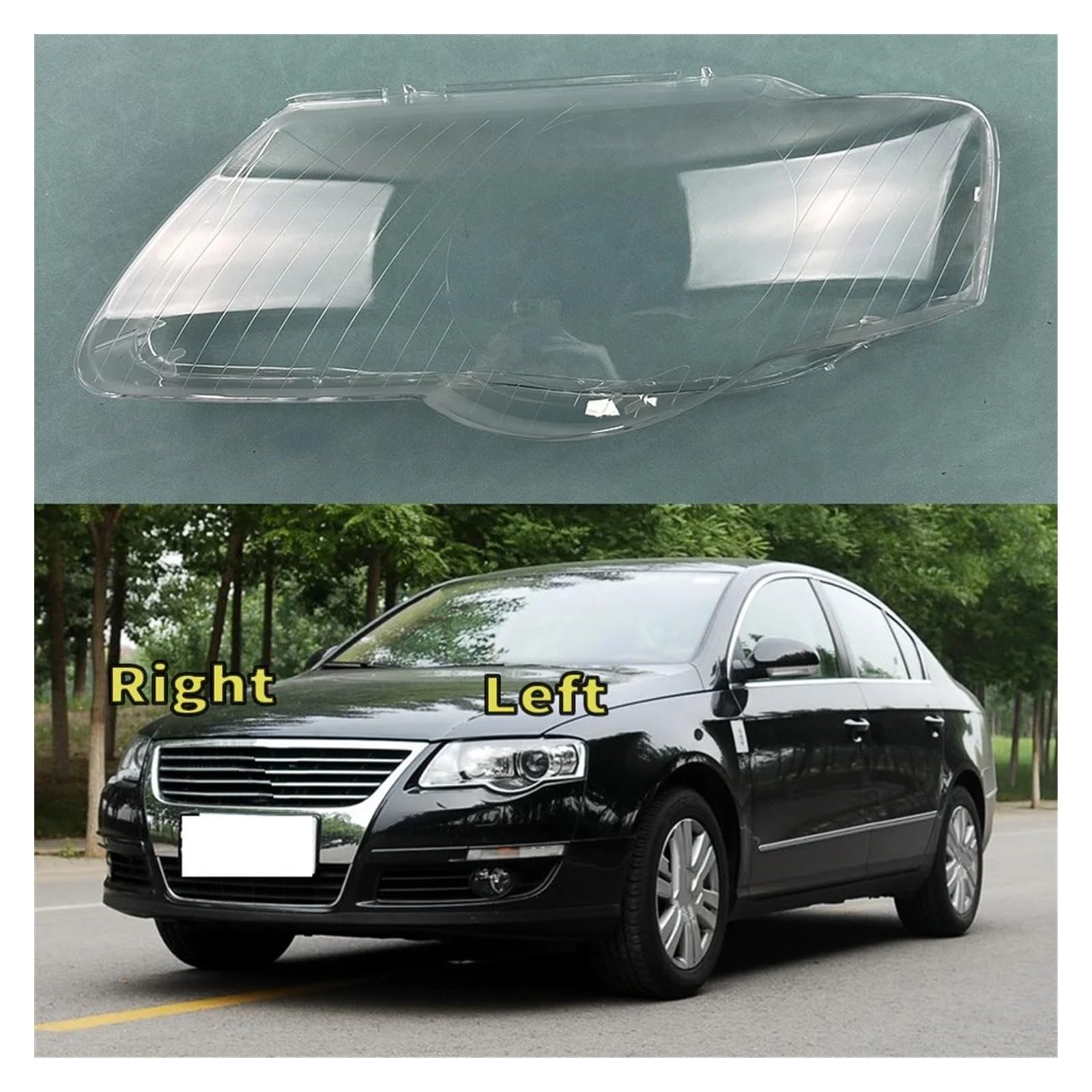 Paralume Auto Per VW Passat B6 R36 2006-2011 | 2 Pezzi Sinistra E Destra, Trasparente, Antipolvere - Foto 9