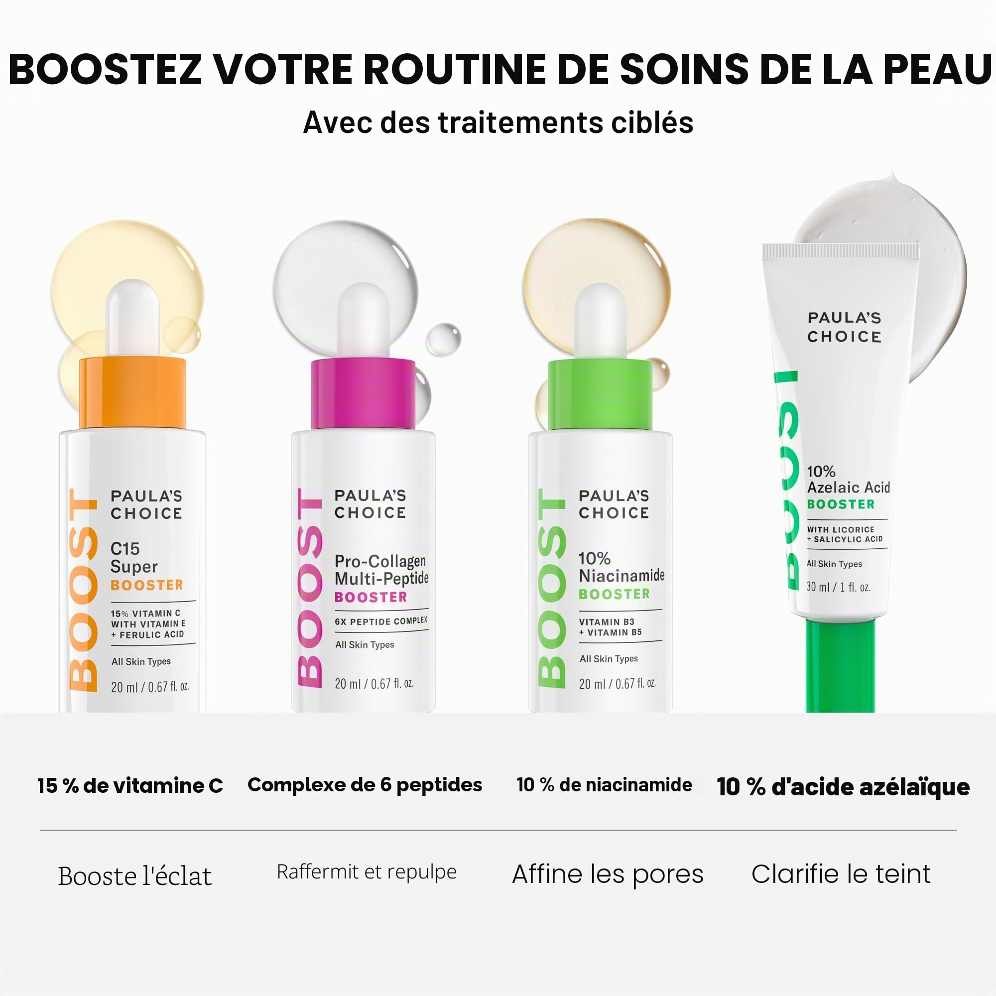 Paula's Choice C15 Vitamine C Super BOOSTER - Anti-Âge Sérum avec 15% Vitamine C - Estompe les Taches Brunes pour une Peau Terne - avec Acide Férulique - Tous Types de Peaux - 20 ml