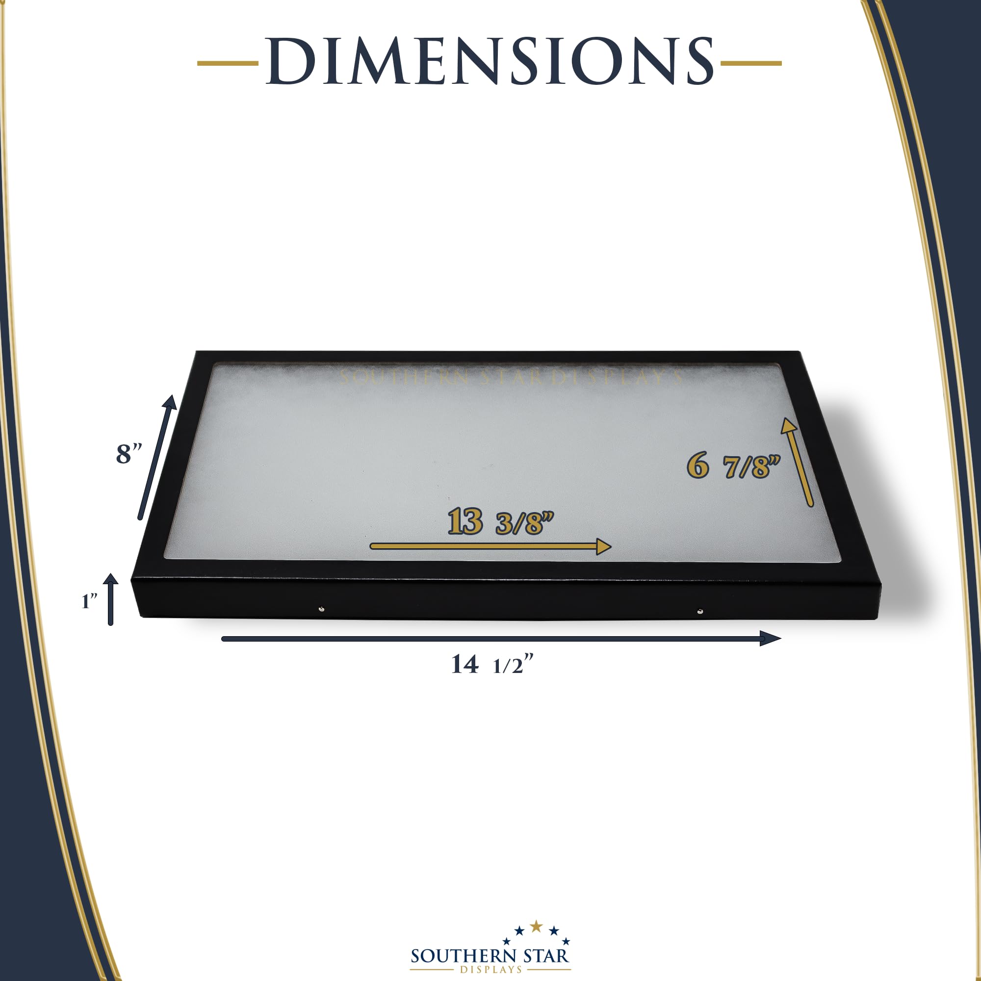 Riker Display Case 8 x 14 x 1 for Collectibles, Arrowheads Jewelry & More