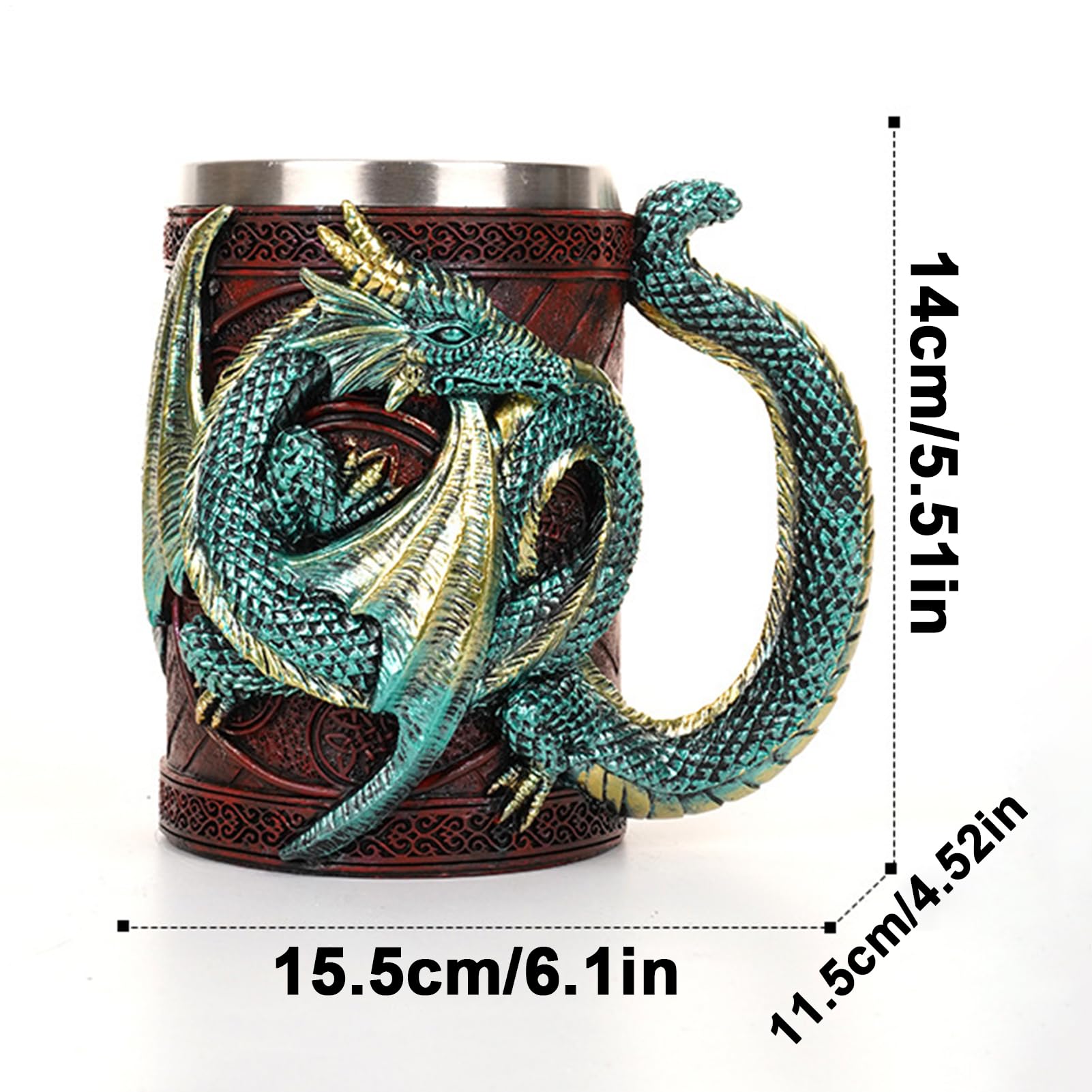 Da Caffè Drago - Boccale Birra Medievale 3D con Design di Drago