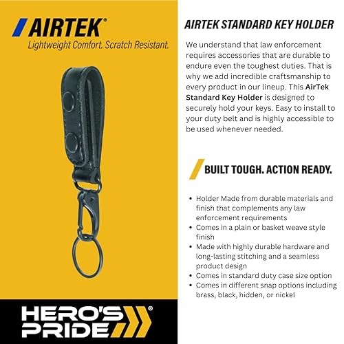Miniatura 2 de Hero's Pride AirTek - Llavero estándar para cinturón, de cuero, clip de utilidad para la aplicación de la ley, llavero de cinturón de patrulla,