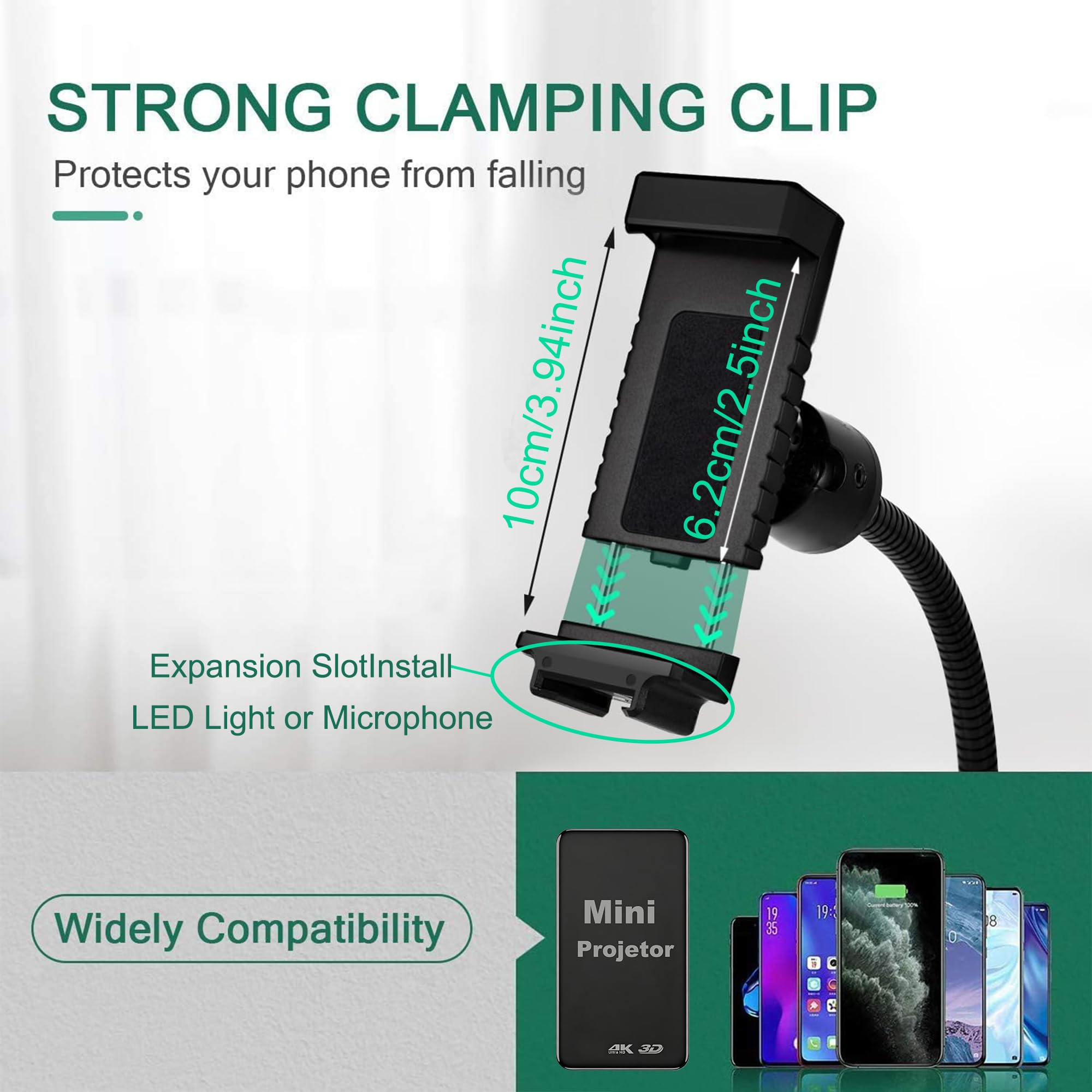 Regolabile porta cellulare treppiede, supporto per cellulare, supporto da tavolo per l’insegnamento per streaming live e video online e per video dimostrativo di creazione di prodotti alimentari