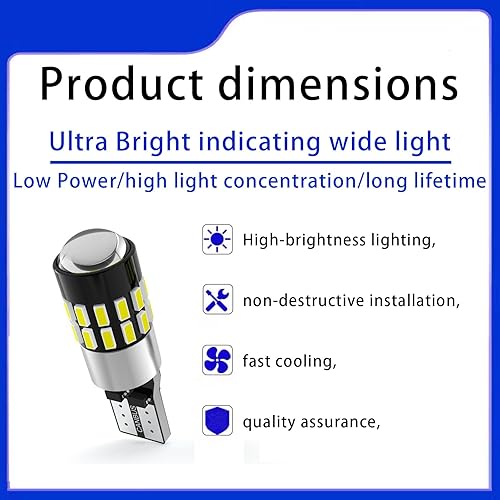 Miniatura 3 de Yumfugu 2 luces de marcha atrás de corriente constante T10 para automóvil, 3014-30SMD FPC, disipación de calor eficiente concentrada,