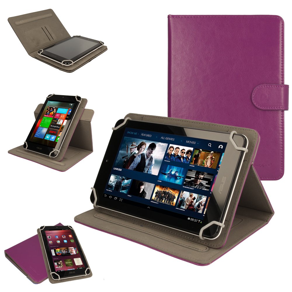 TECHGEAR [Cosmic (8)] Universal Case for Acer Iconia One 8 (B1-810) - 360 Degree Rotating & Detachable Holder Case with Viewing stand (Purple)