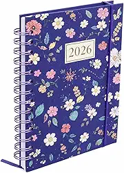 Agenda 2026 Planner Semanal Floral Glitter 336 páginas (FLORAL AZUL MARINHO)
