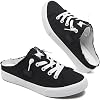 BENPAO Womens Slip on Sneakers Canvas Slip ons Shoes Fashion Comfortable Mules Womens Non Slip Loafers Casual Backless Shoes