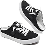 BENPAO Women's Slip on Sneakers Canvas Slip ons Shoes Fashion Comfortable Mules Womens Non Slip Loafers Casual Backless Shoes