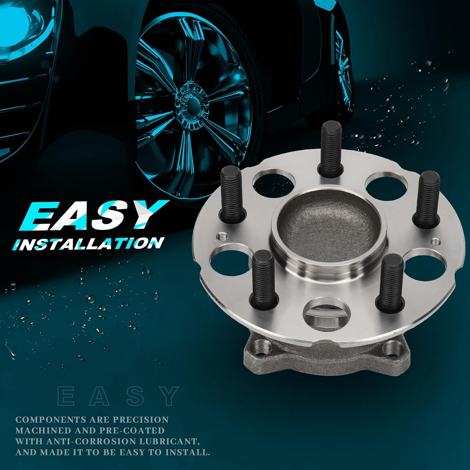 IRONTEK 512344 Rear Wheel Hub and Bearing Assembly Compatible for Honda 2007-2011 CR-V EX/EX-L/LX/2012-2015 Crosstour TF1 /2010-2011 Accord Crosstour; 5 Lugs W/ABS 1PCS Wheel Bearing and Hub - Image 6