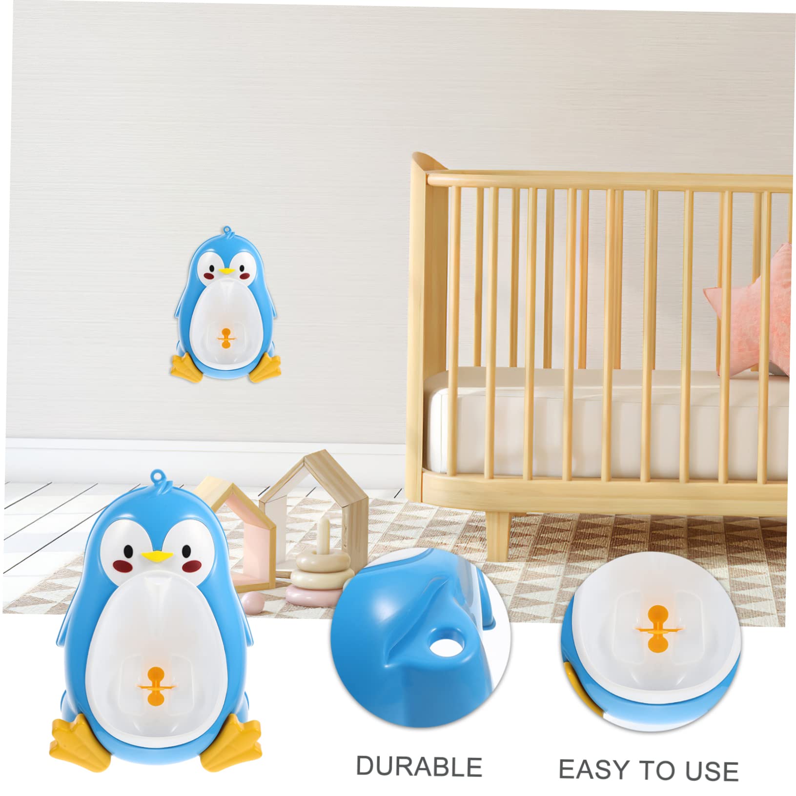 Orinal Infantil de Pingüino Azul Abs para Niños Pequeños | Capacidad Grande, Ventosas Potentes, Extraíble para Limpieza Fácil y Montaje en Pared
