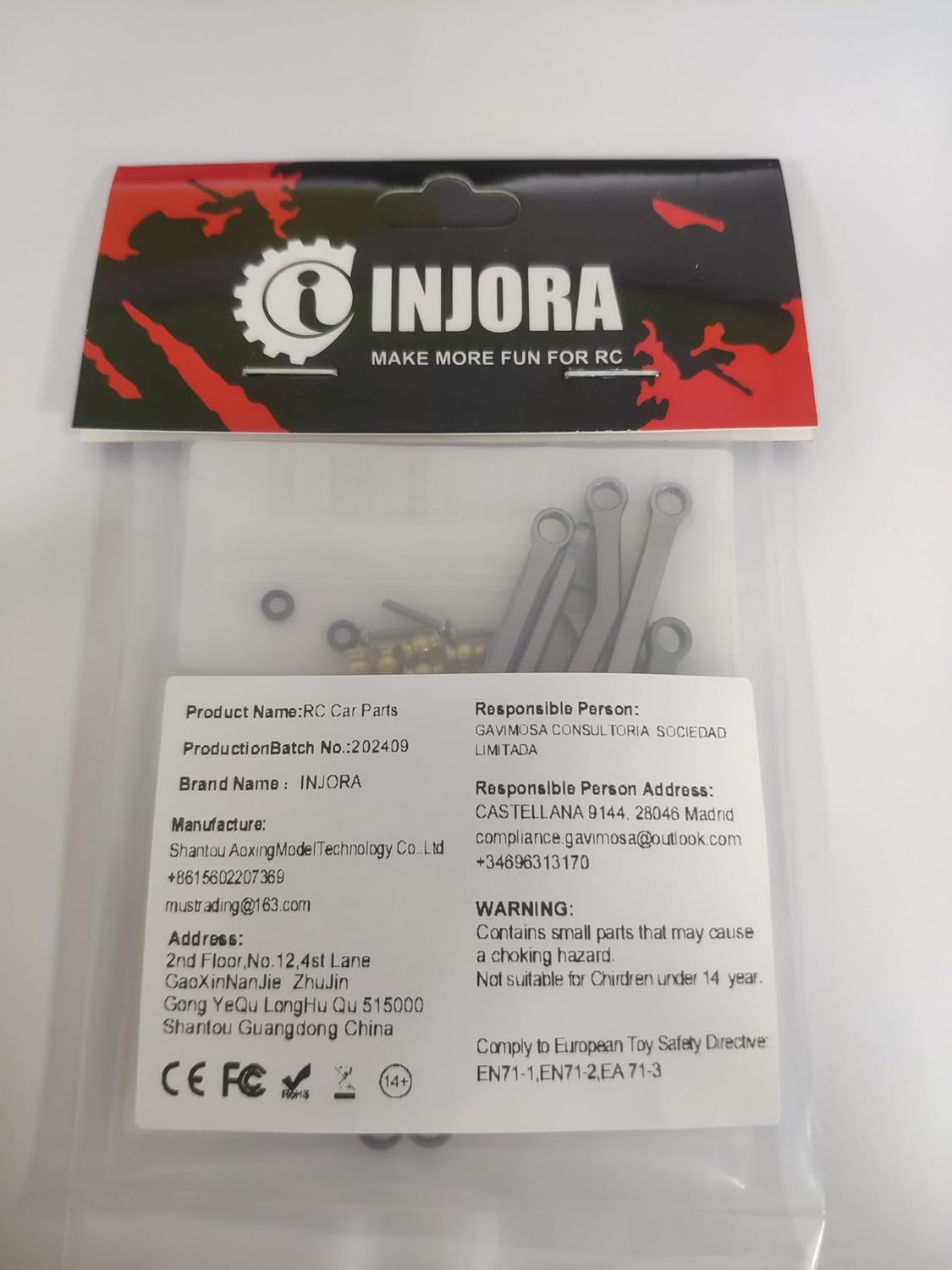 INJORA High Clearance Front 4 Links Set for SCX24 Gladiator Dodge Power Wagon 1/24 RC Crawler Car Axial, 8PCS (Grey)