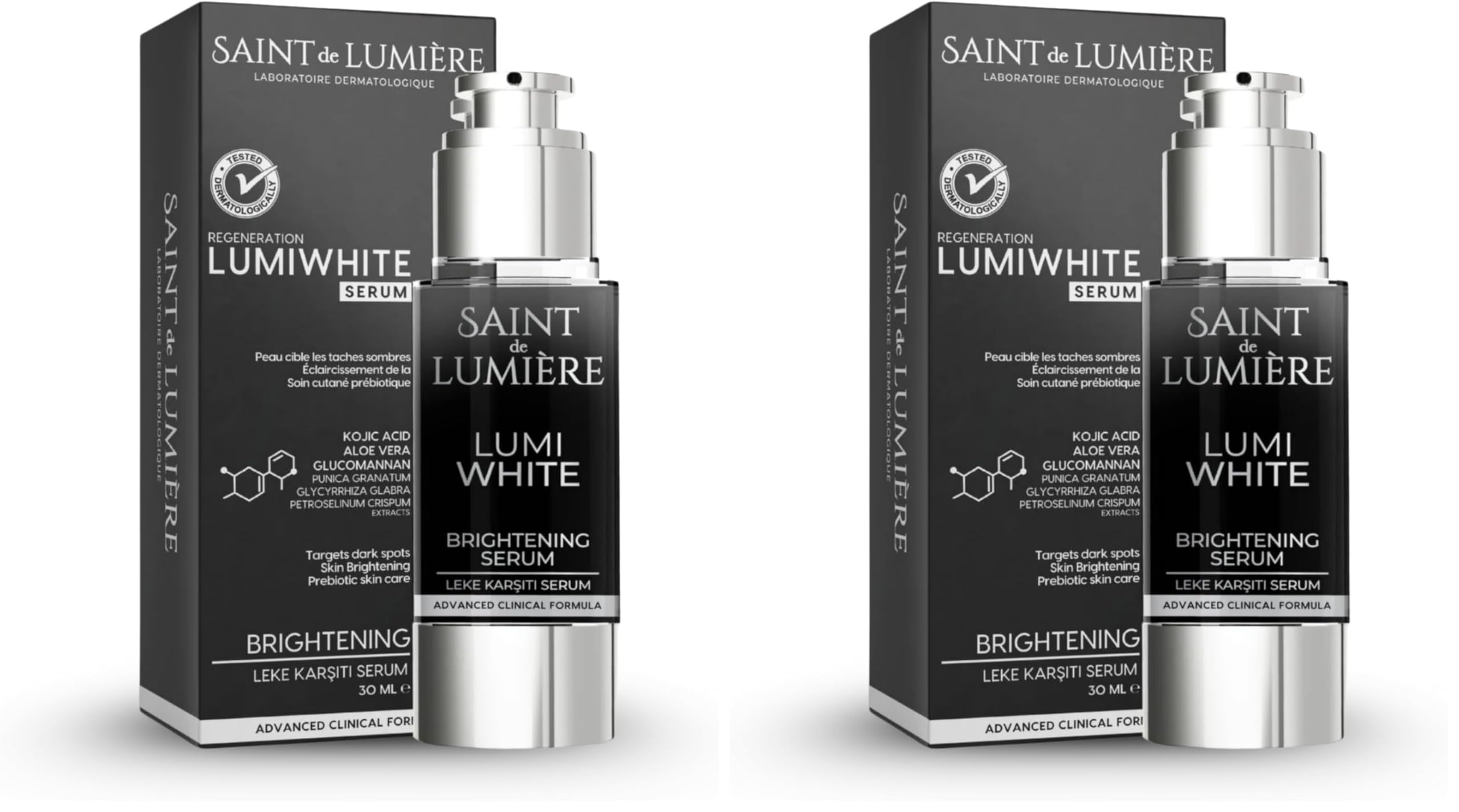 LUMIWHITE Leke Karşıtı, Cilt Tonu Eşitleyici ve Aydınlatıcı Serum 30ml - Akne, Hamilelik ve Güneş (2 paketi)