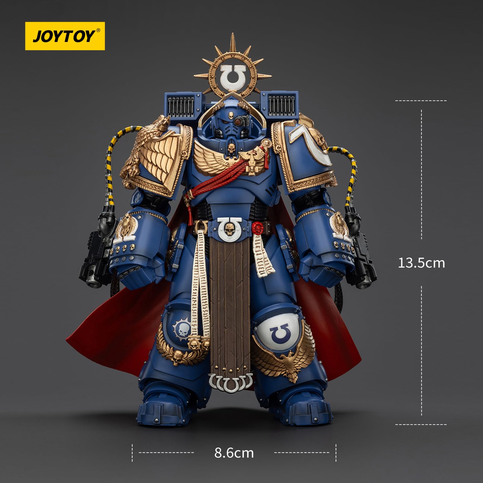 JOYTOY Warhammer 40k Space Marine 2, Ultramarines Marneus Calgar, Chapter Master MKX Gravis Armour y Guanteletes de Ultramar 1/18 Figura de Acción Colecciona y Muestra