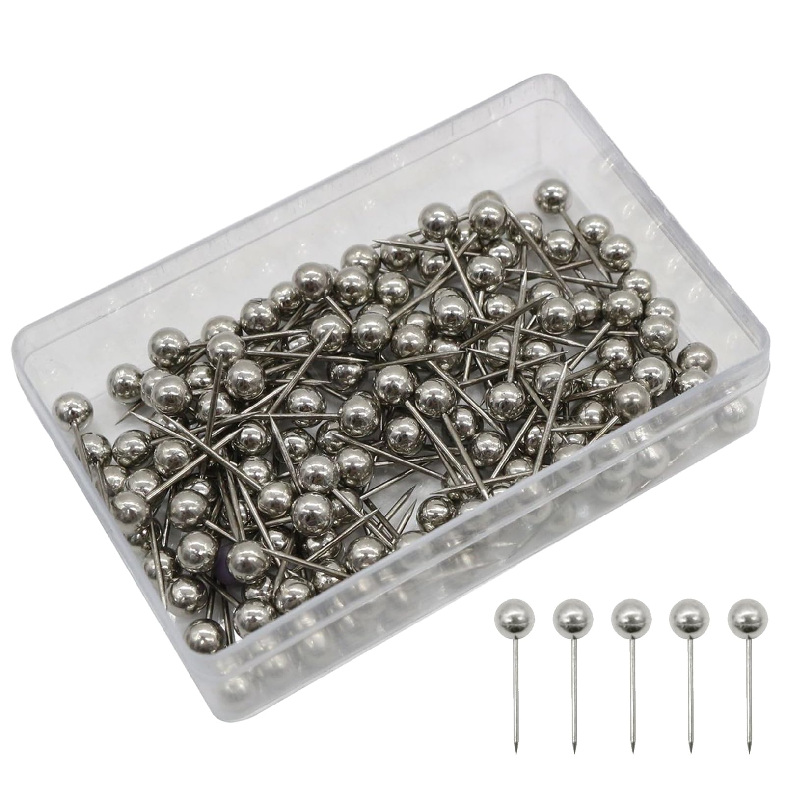 200 PS Pinnwand mit Decken-Pinnwand, Pinnwand, ACTION-Schaft, runder Kopf, Push-Pins(Silber) Bürobedarf & Schreibwaren