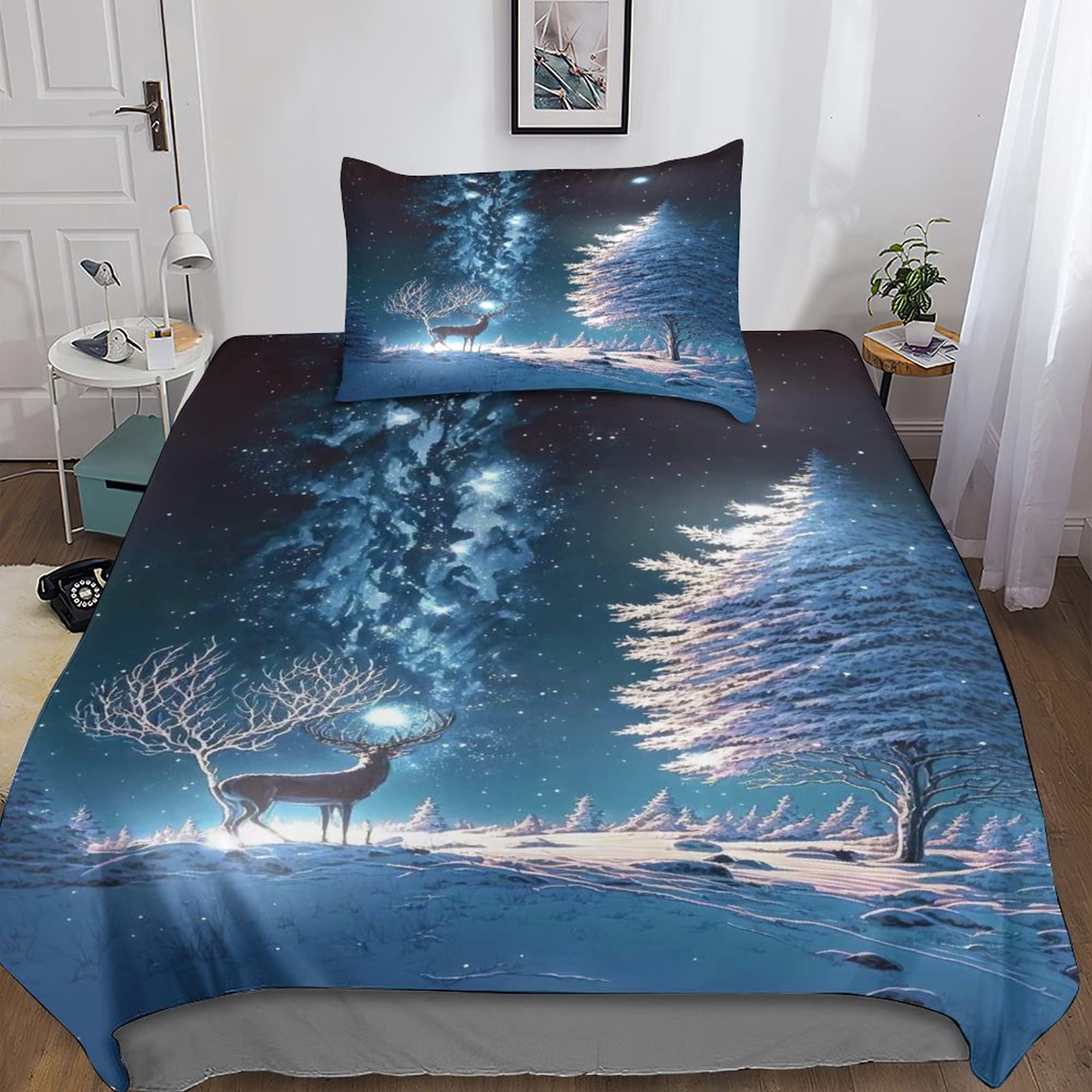 Parures de lit Noël wapiti 3d idéales pour décorer la chambre des enfants pendant l'hiver