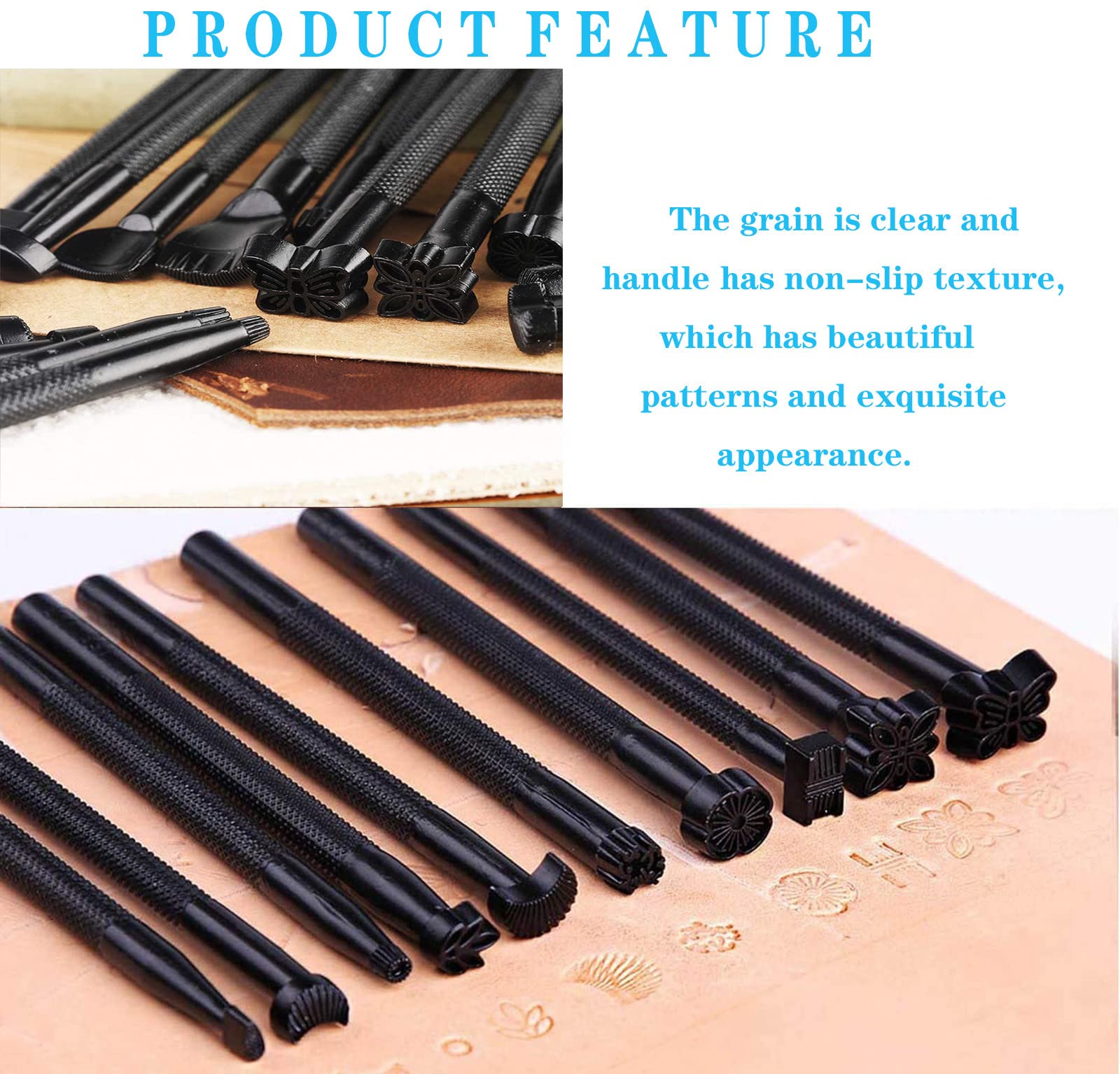 Lot 20 Outils Estampage Cuir - Matrices Différentes Formes Pour Maroquinerie Et Artisanat