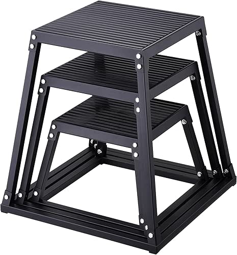 VEVOR Plyometric Jump Box, 18 Inch Plyo Box, Steel Plyometric