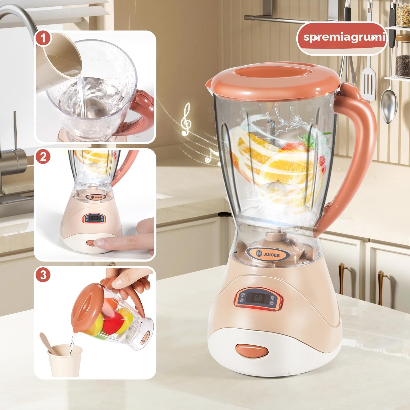 Set elettrodomestico da cucina bimbi con accessori e macchina del caffe, cucina giocattolo per bambini giochi educativi, regalo perfetto per bambina e bambino 2 3 4 5 6 anni