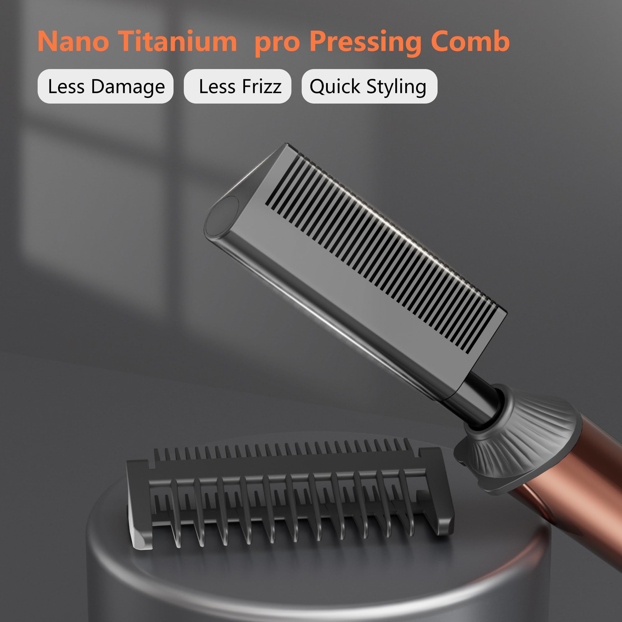 LURA Nano Titanium Hot Comb Hair Straightener with LCD Display