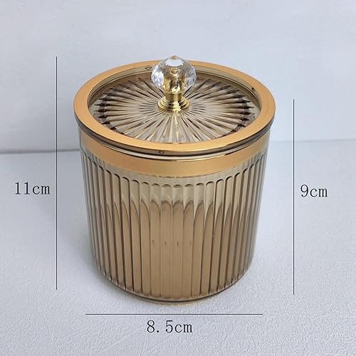 Miniatura 6 de Amagogo Dispensador de hisopos Qtip para baño, recipiente con tapa, a prueba de polvo, almohadillas de maquillaje para encimera, baño, aparador,