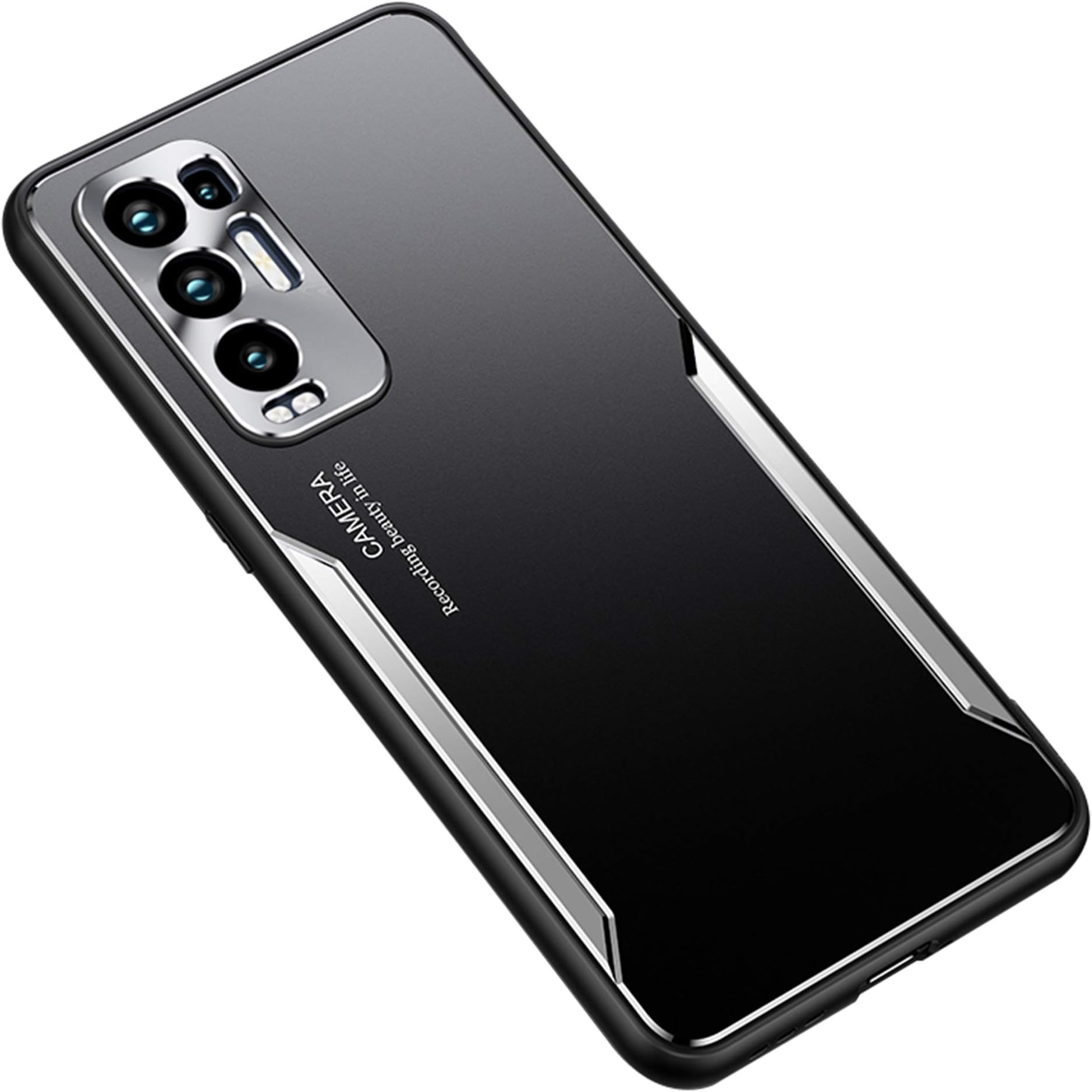 Case for Oppo Find X3 Neo [Heavy Duty] Armor Aluminum Metal Shockproof Bumper Case, Soft Silicone Military Hybrid Hard Cover for Oppo Find X3 Neo, Silver