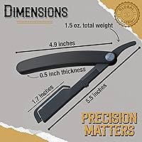 Vista 5 de Maquinillas de afeitar profesionales de borde recto para hombres, kit de afeitado desechable recto de alta calidad para afeitar el cabello/barba