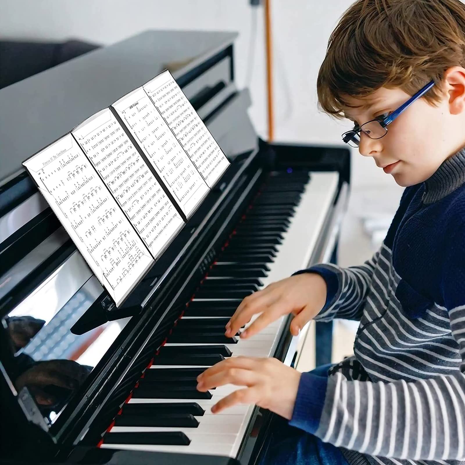 Dossier de Feuilles de Musique à 4 Côtés, Dossier de Feuilles de Musique à A4, pour Piano, Guitare, Violon, Papier, Document, Amoureux de la Musique, Étudiants
