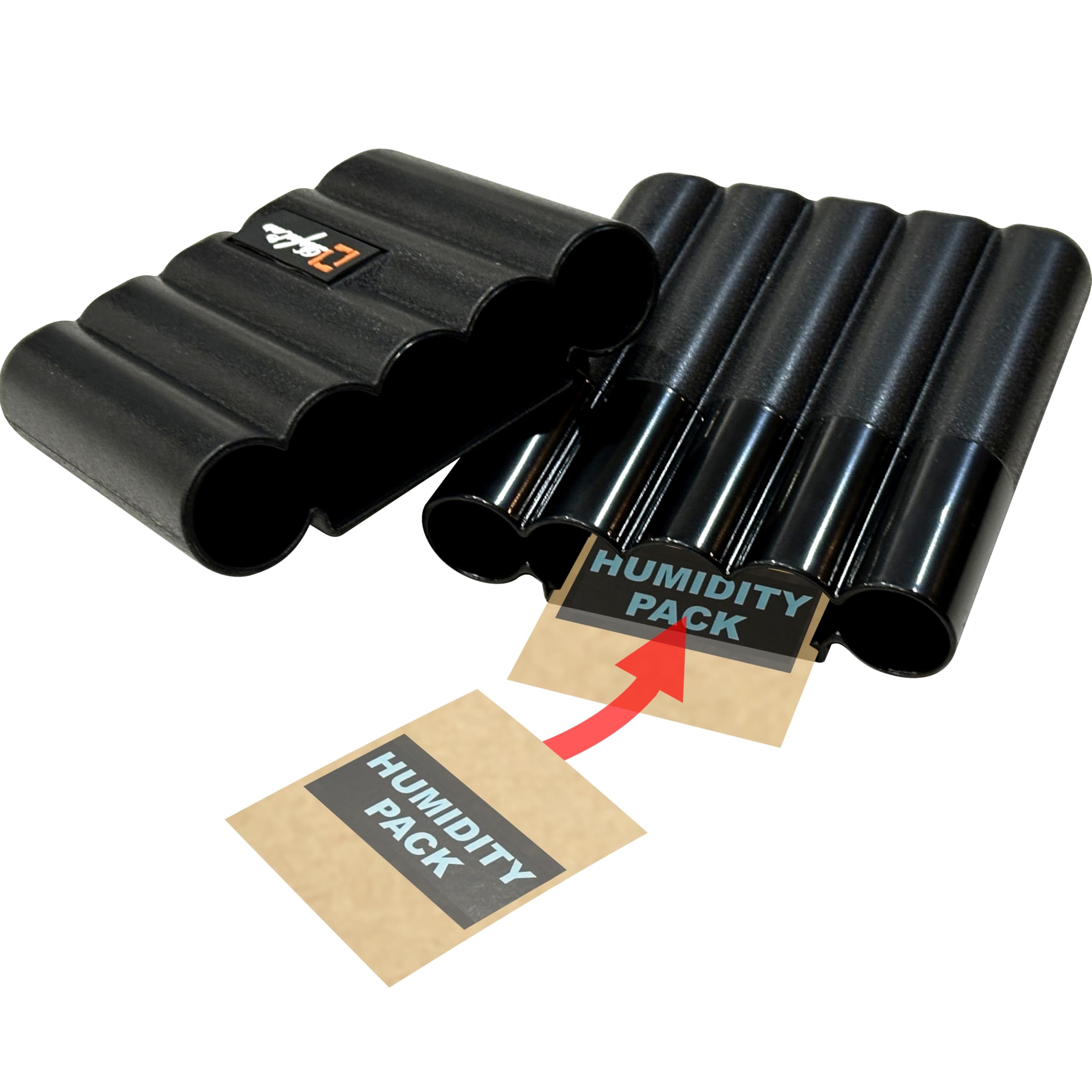 PerfecCase 5-Finger Cigar Case, Virtually Airtight Seal for Fresh, Protected Cigars, Humidifier Travel Cigar Case for Everyday Carry