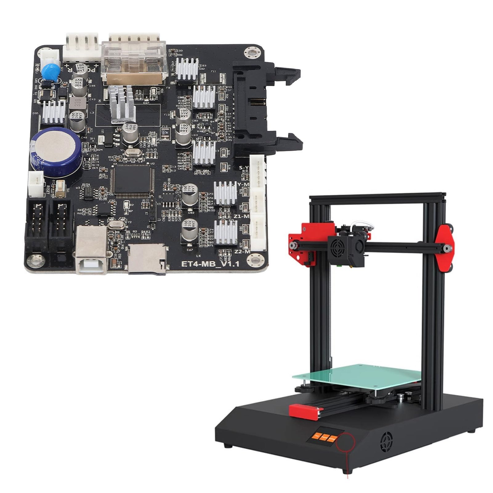 Ejoyous 3D-Drucker-Motherboard, 32-Bit-PCB-Mainboard mit A4988-Treiber, STM32F407, 8 Bis 35 V, Firmware-Update, Offline-Druck für Anet ET5X-Reparatur- und Upgrade-Benutzer