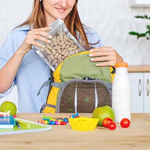 Miniatura 6 de Paquete de 50 bolsas Mylar para almacenamiento de alimentos con ventana transparente, 1 cuarto de galón (9.44 mil, 7 x 10 pulgadas) bolsas