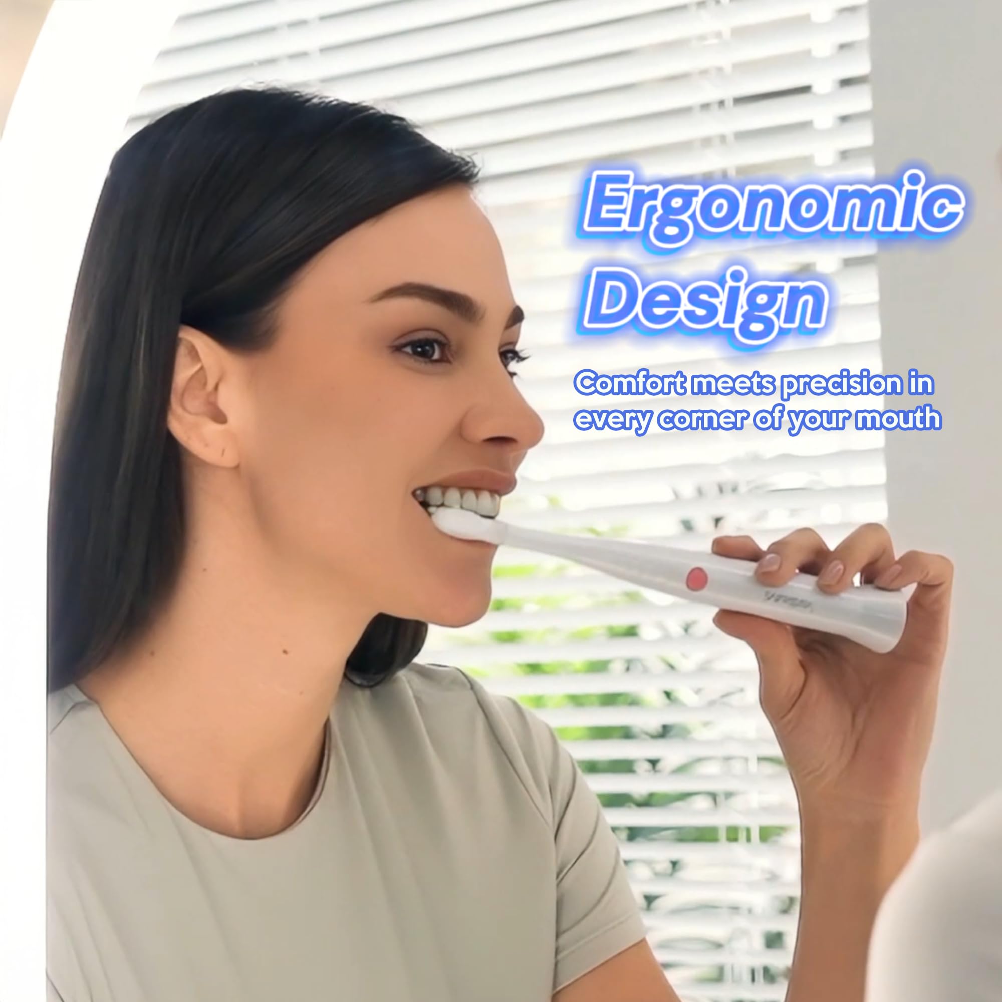 SonicBlu Brosse à dents électrique pour un usage domestique – Brosse à dents sonique avec LED bleue pour activer le dentifrice blanchissant – Poils doux, minuterie intelligente et technologie